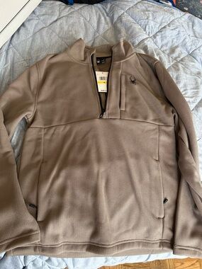 Spyder Men's Half-Zip Pullover in Cinder Taupe